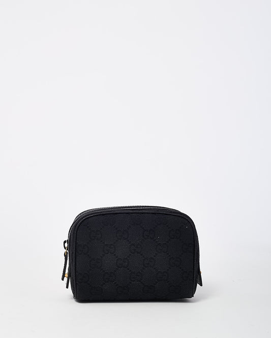 Gucci Black GG Monogram Canvas Zip Around Small Cosmetic Case Pouch