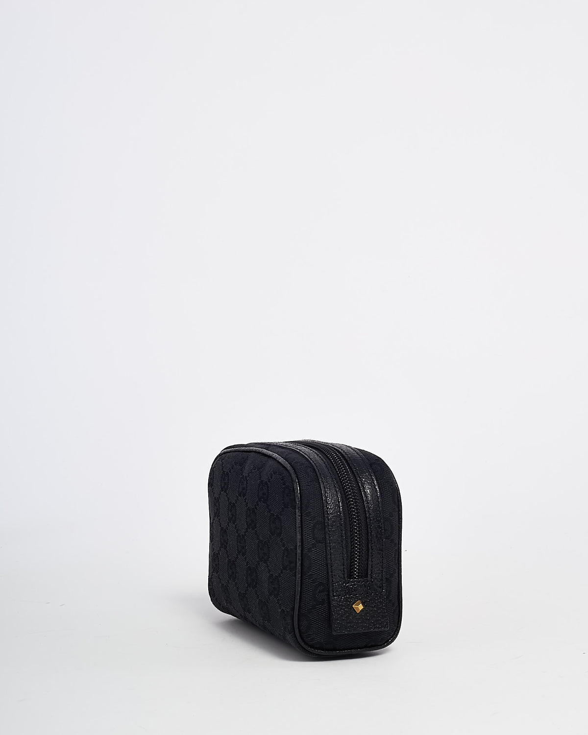 Gucci Black GG Monogram Canvas Zip Around Small Cosmetic Case Pouch
