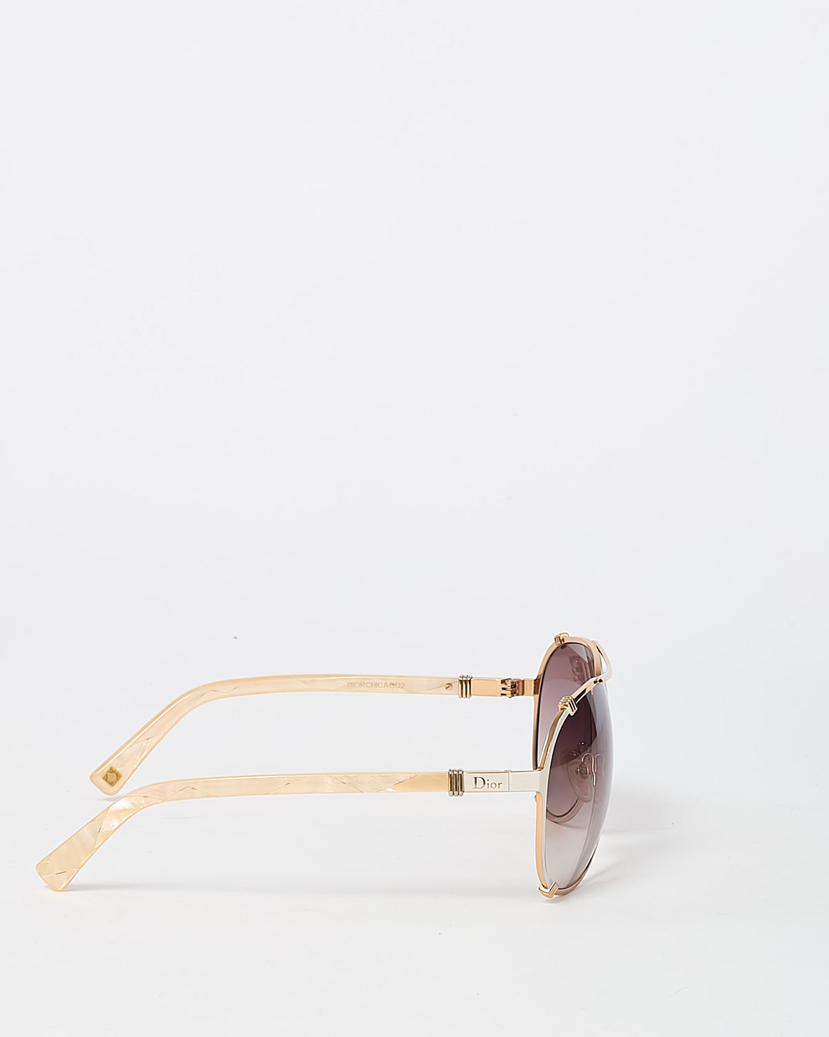 Dior Goldtone Metal and Acetate Chicago2 Aviator Sunglasses
