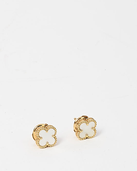 Van Cleef & Arpels 18K Gold & Mother-of-Pearl Sweet Alhambra Earrings