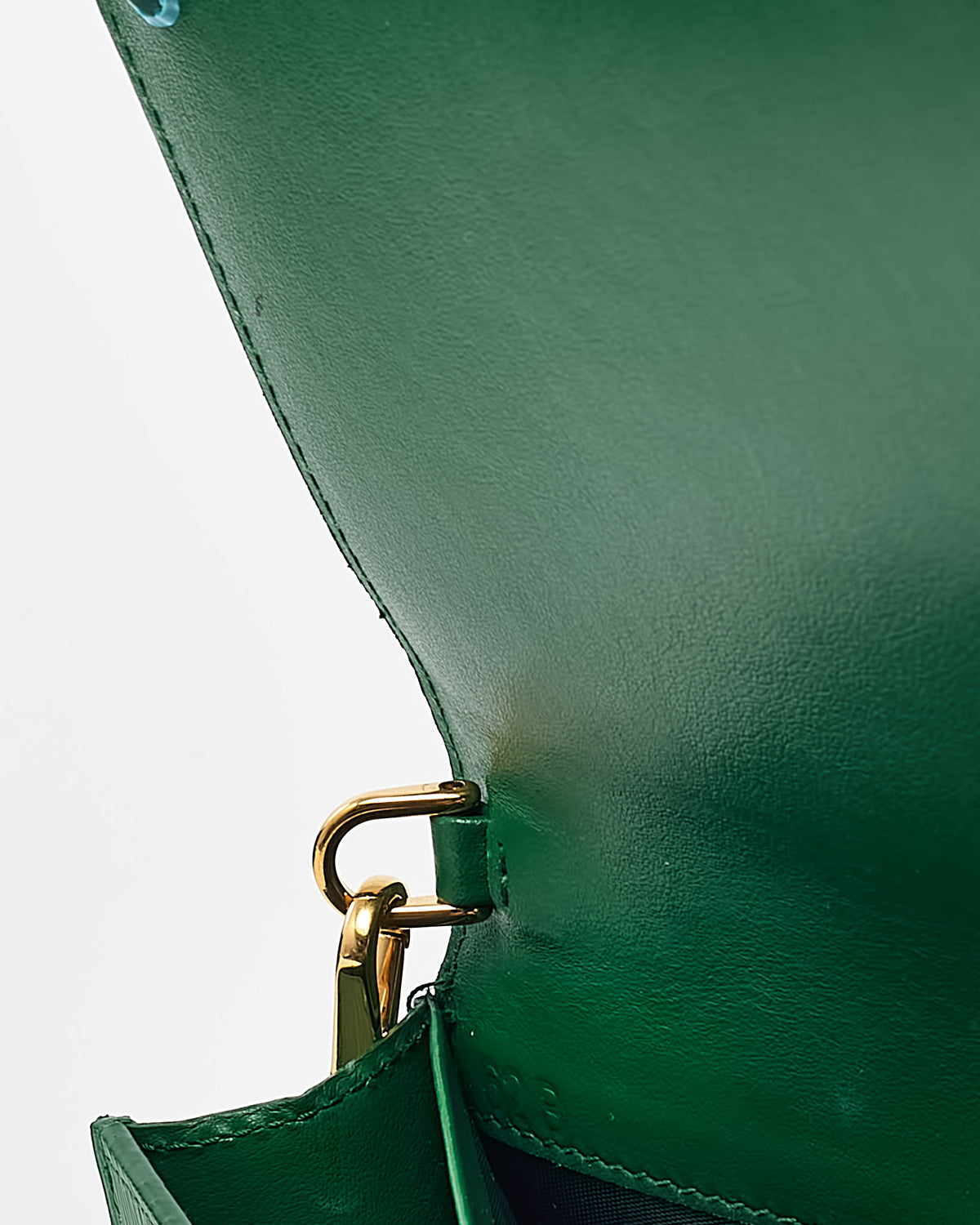 Prada Green Saffiano Leather Triangle Logo WOC Wallet on Chain Crossbody Bag