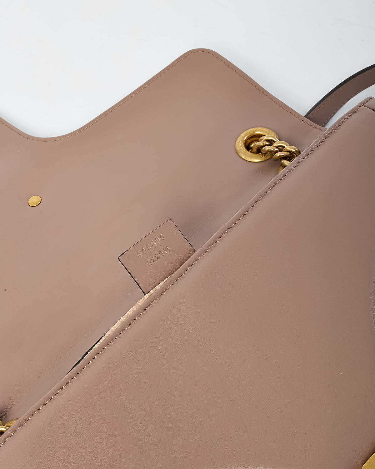 Gucci Dusty Rose Matelassé Leather Medium GG Marmont Shoulder Bag