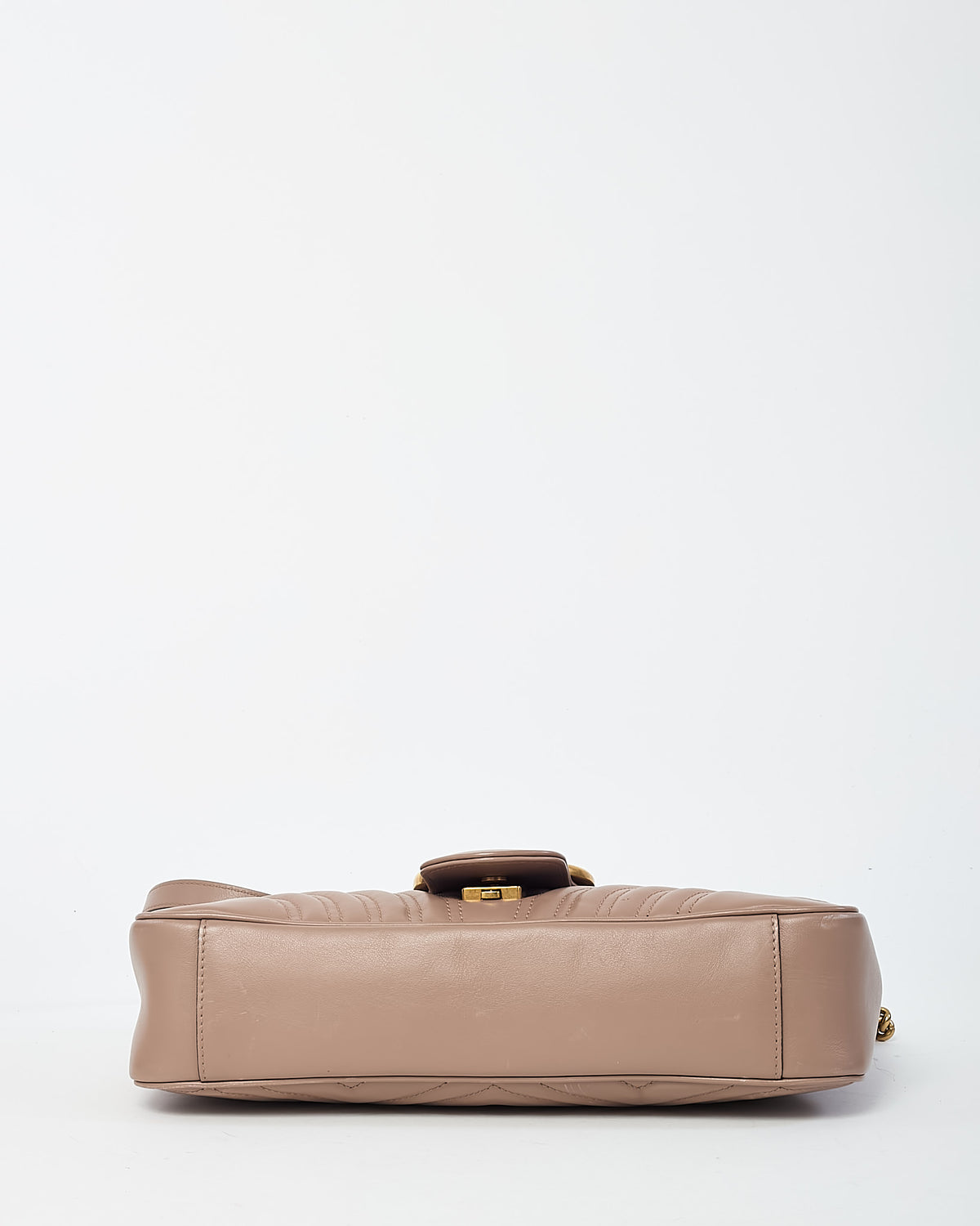 Gucci Dusty Rose Matelassé Leather Medium GG Marmont Shoulder Bag