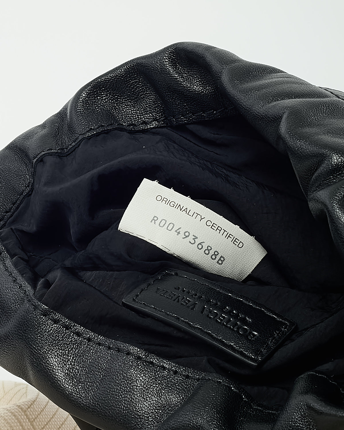 Bottega Veneta Black Intrecciato Calf Leather Small Dust Bag Crossbody Bag
