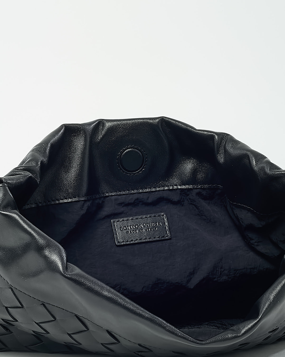 Bottega Veneta Black Intrecciato Leather Giorno Shoulder Bag
