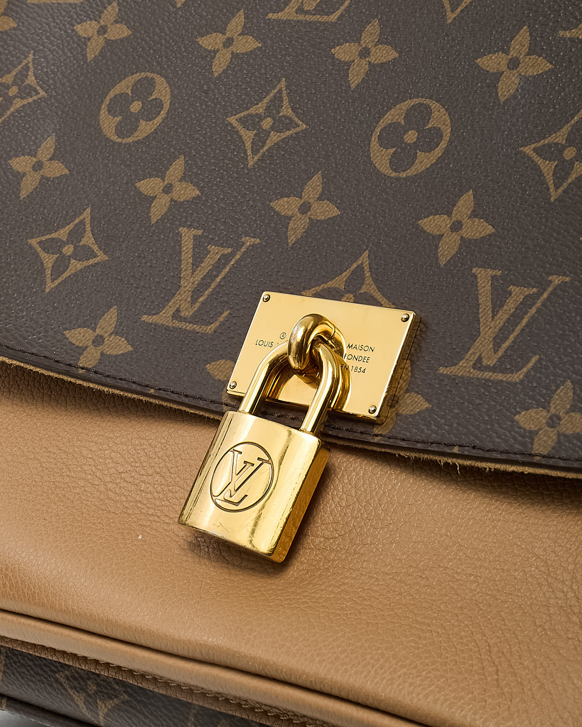 Louis Vuitton Monogram Canvas and Sesame Leather Marignan Top Handle 2Way Bag