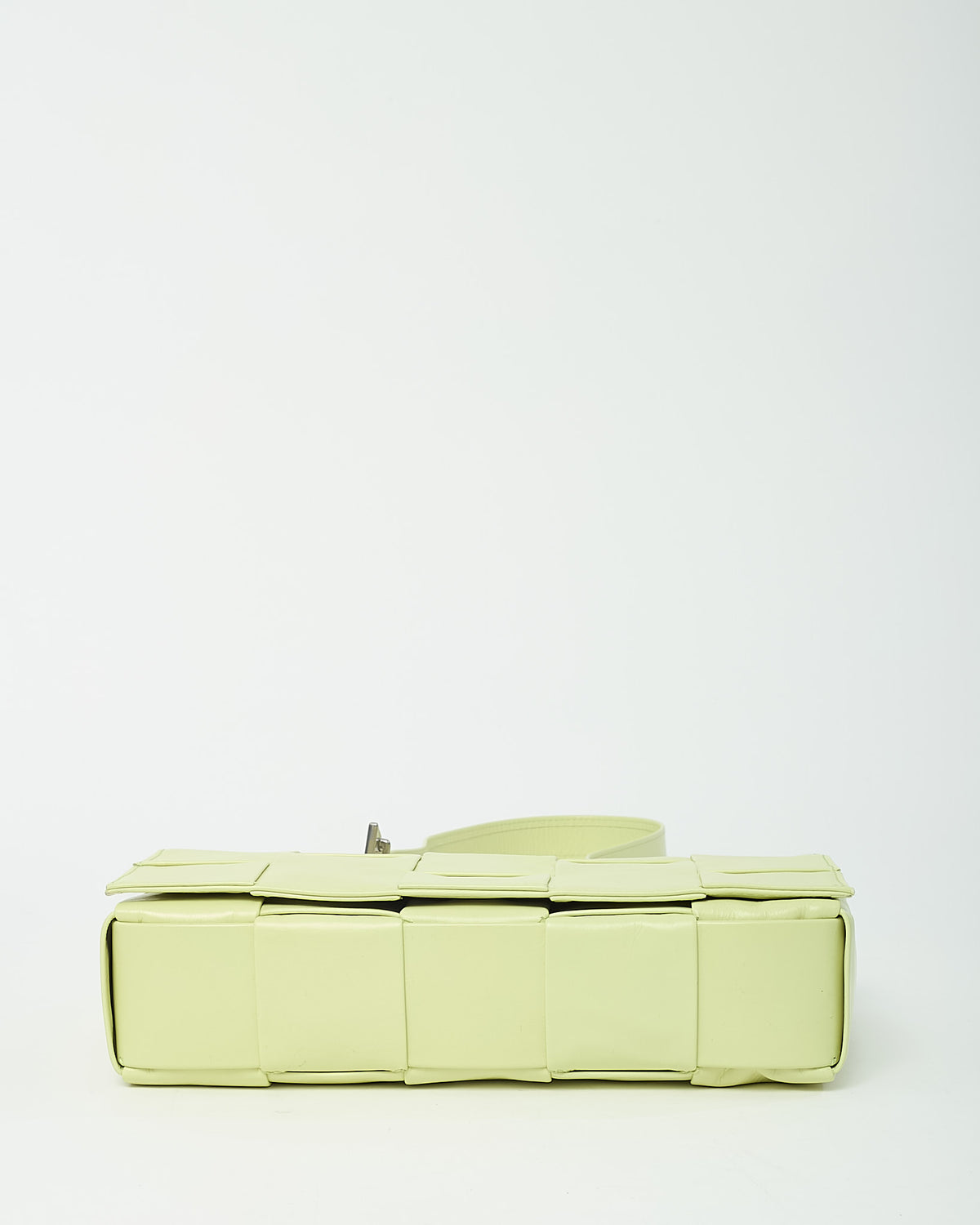 Bottega Veneta Lime Green (Kiwi Yellow) Shiny Intrecciato Leather Casette Bag