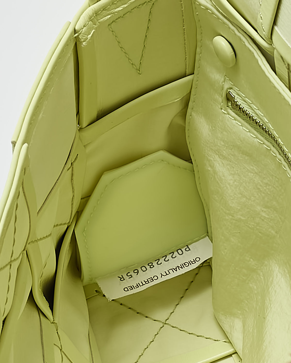 Bottega Veneta Lime Green (Kiwi Yellow) Shiny Intrecciato Leather Casette Bag