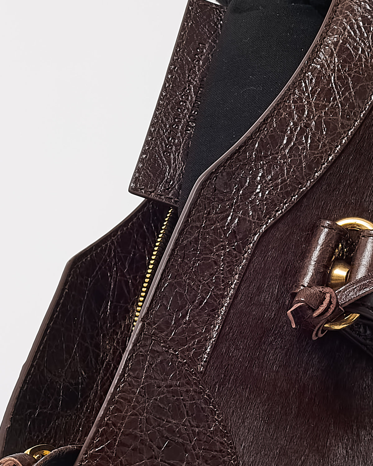Balenciaga Brown Pony Fur and Calfskin Arena Leather Medium Le City Bag