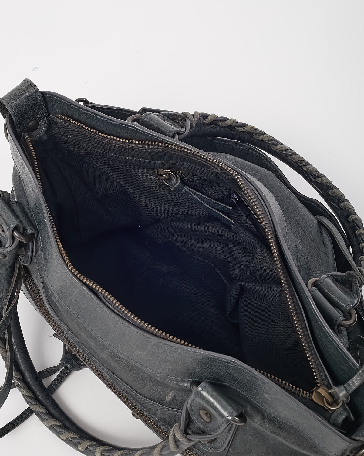 Balenciaga Grey Leather Le City First Bag with Strap