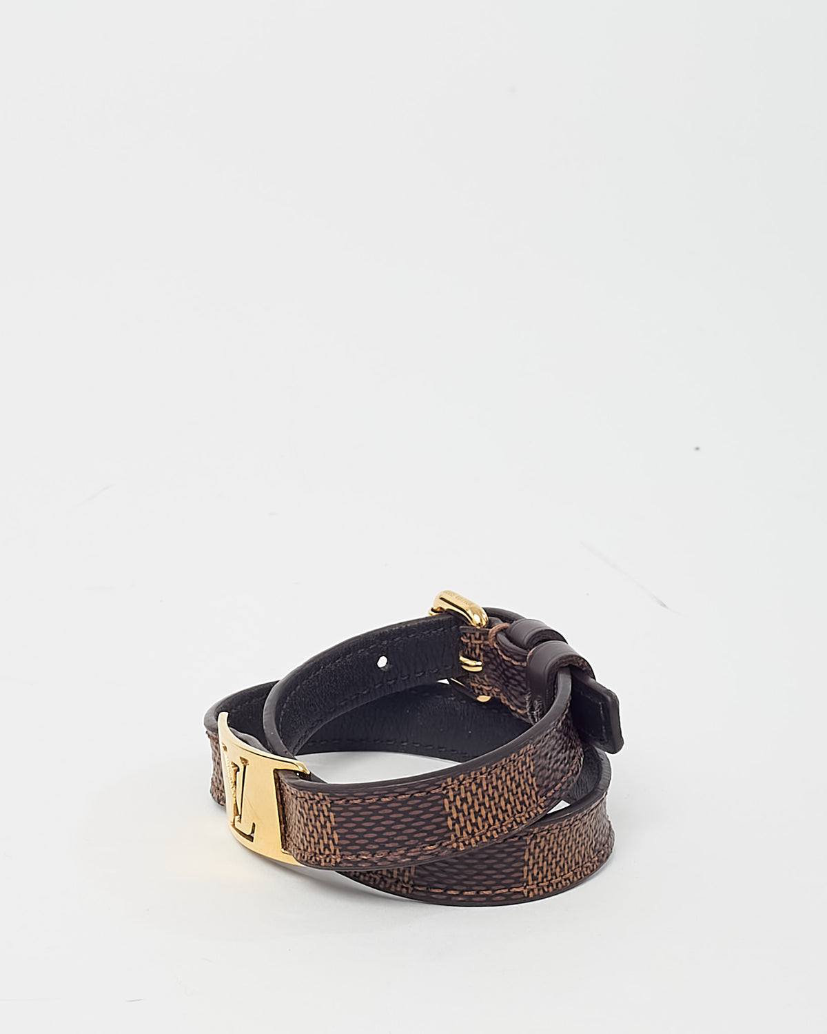 Louis Vuitton Damier Ebene Coated Canvas GHW LV Logo Sign It Double Tour Bracelet - 19