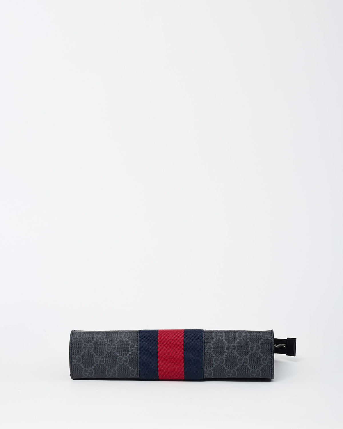 Gucci Black GG Supreme Monogram Coated Canvas Web Zip Clutch Bag
