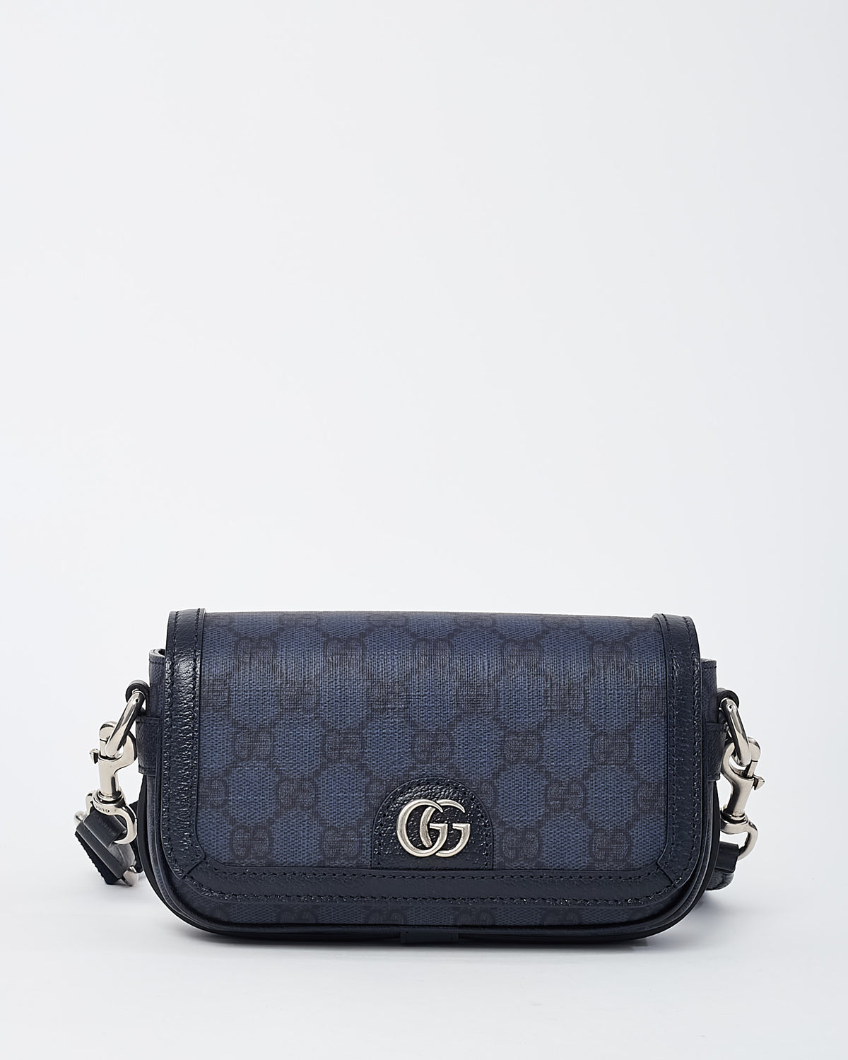 Gucci Navy GG Supreme Monogram Coated Canvas Mini Ophidia Crossbody