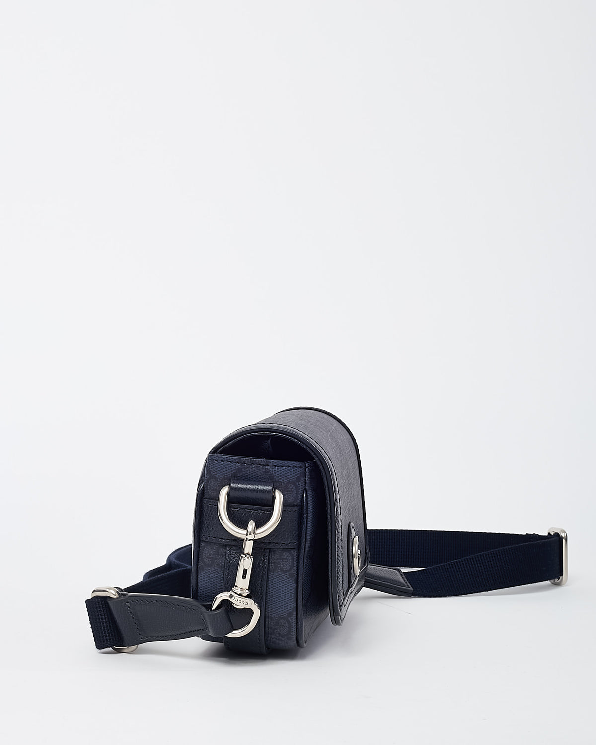 Gucci Navy GG Supreme Monogram Coated Canvas Mini Ophidia Crossbody