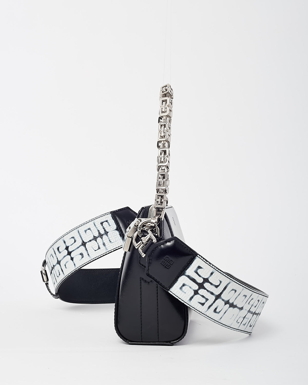 Givenchy X Chito Black Box Calfskin 4G Printed XS Graffiti Strap Antigona Bag
