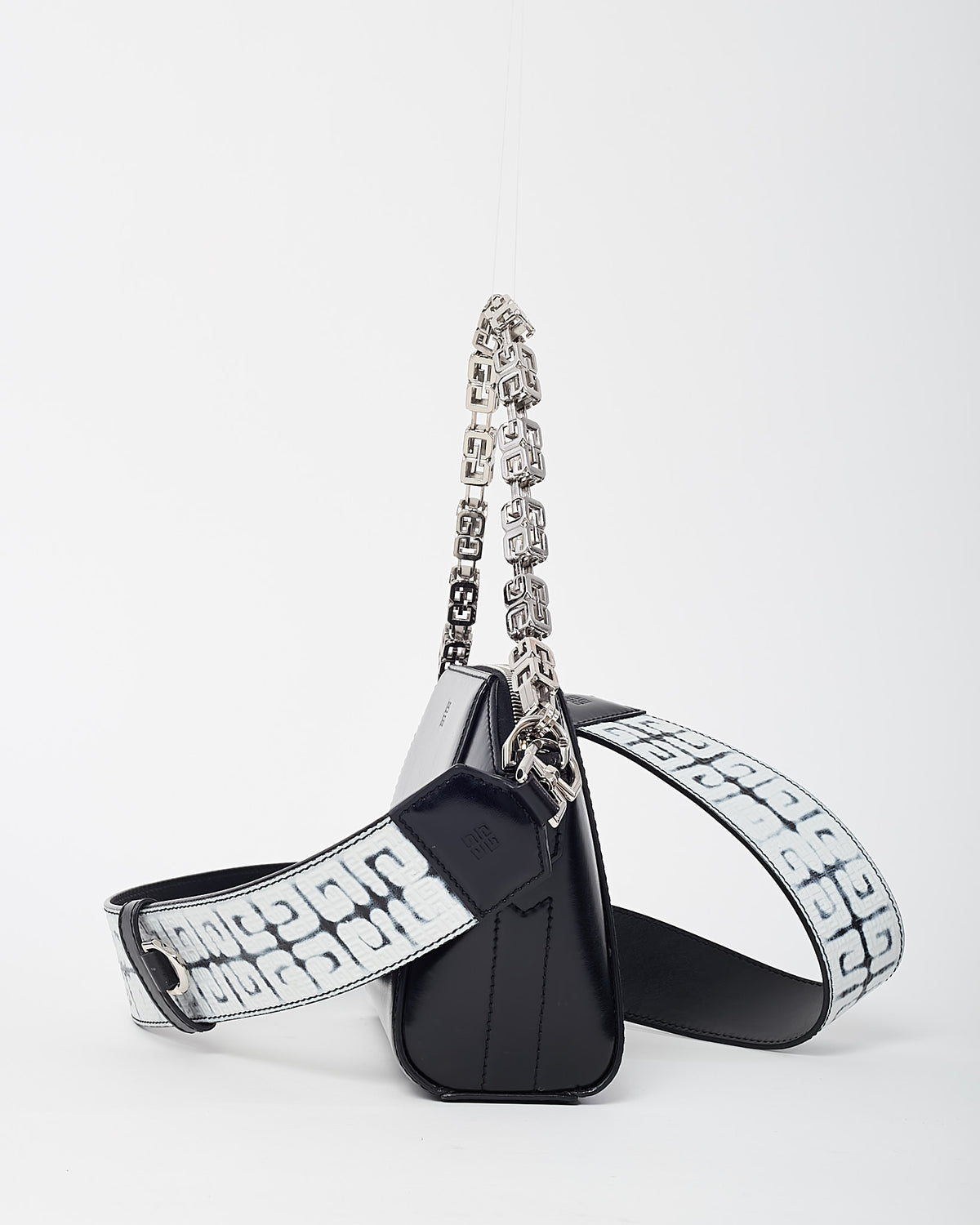 Givenchy X Chito Black Box Calfskin 4G Printed XS Graffiti Strap Antigona Bag