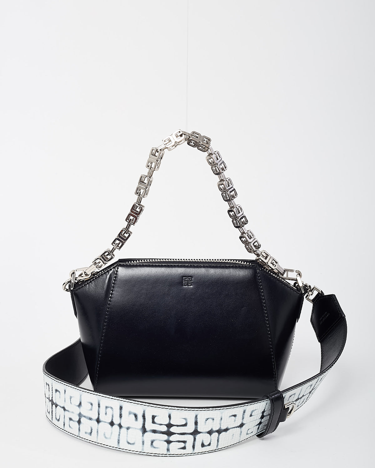 Givenchy X Chito Black Box Calfskin 4G Printed XS Graffiti Strap Antigona Bag