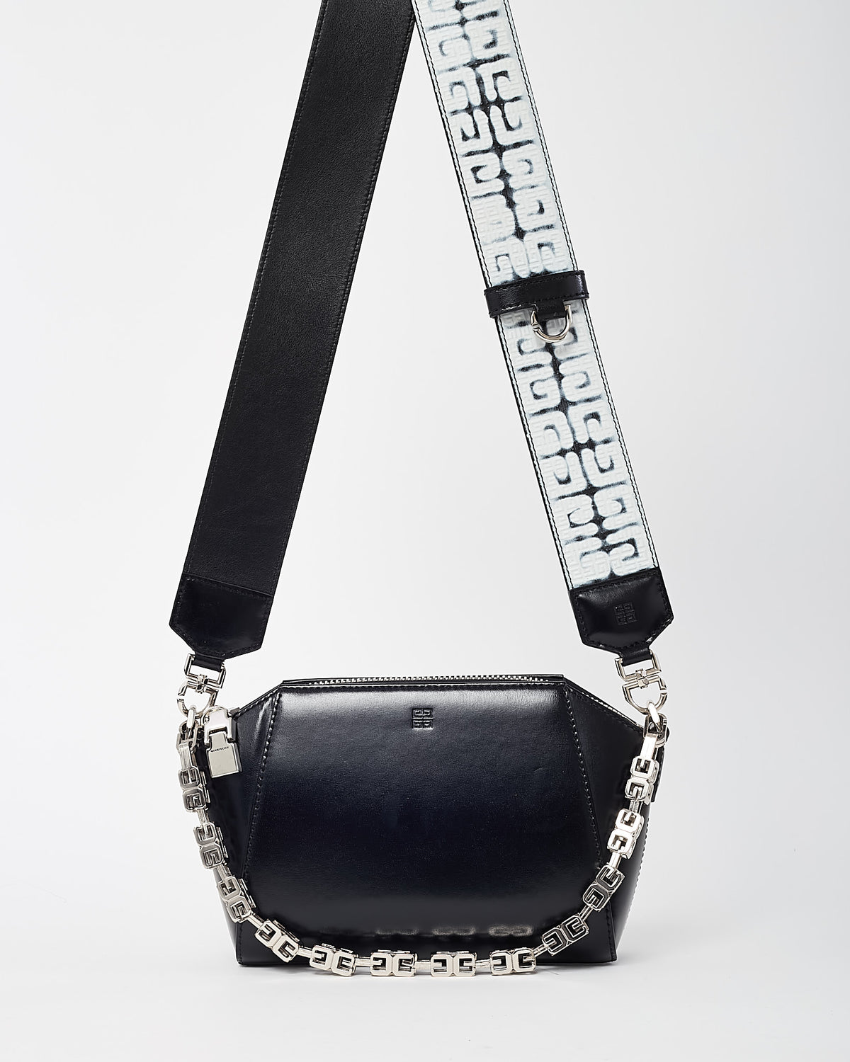 Givenchy X Chito Black Box Calfskin 4G Printed XS Graffiti Strap Antigona Bag