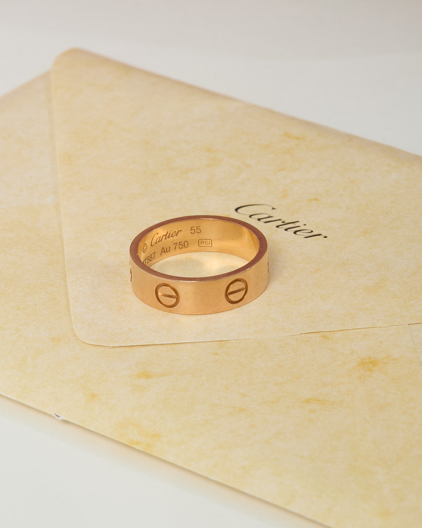 Buy Cartier 18K Rose Gold Classic Model Love Ring - 55