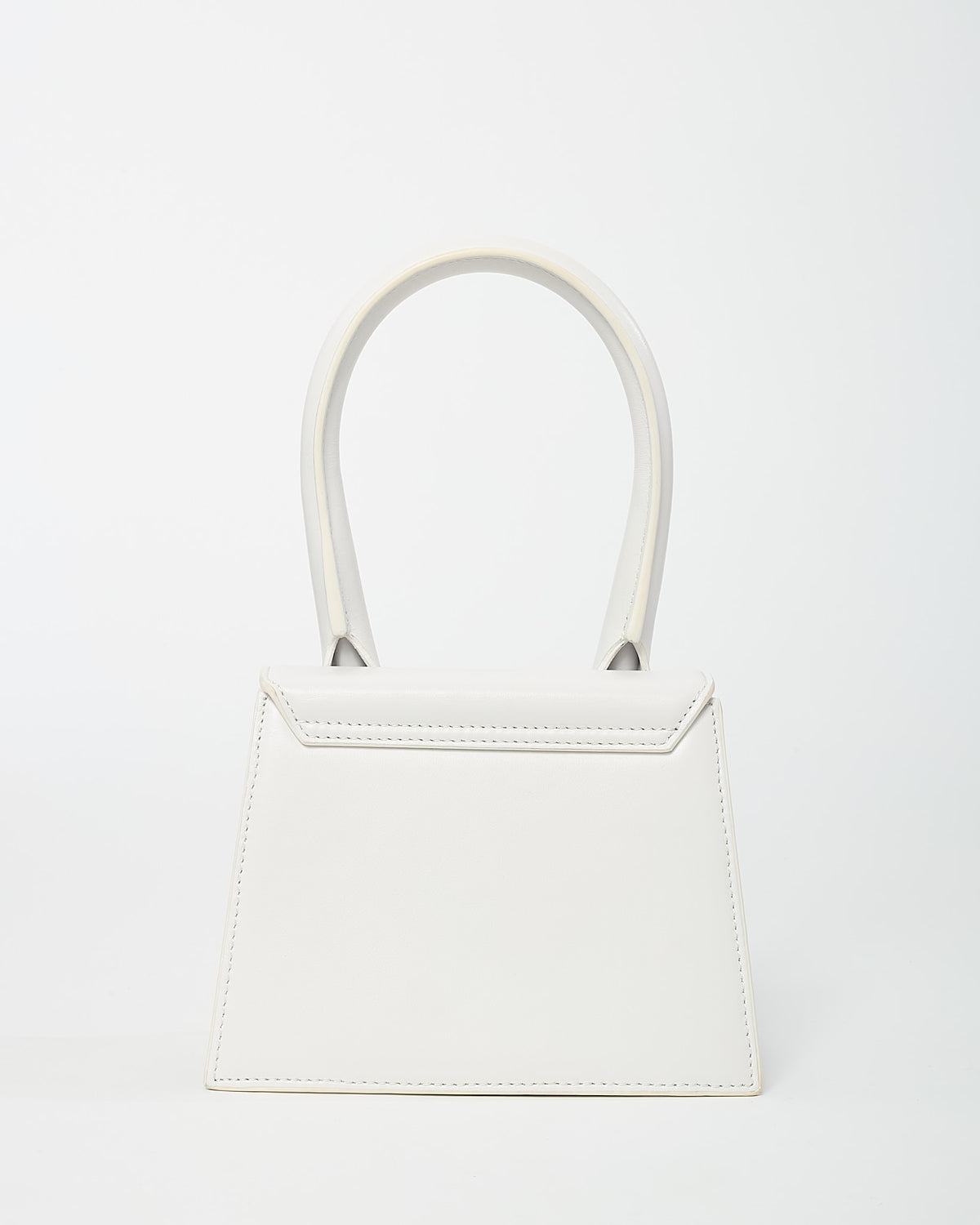 Jacquemus White Leather Le Chiquito Moyen Crossbody Bag with Strap