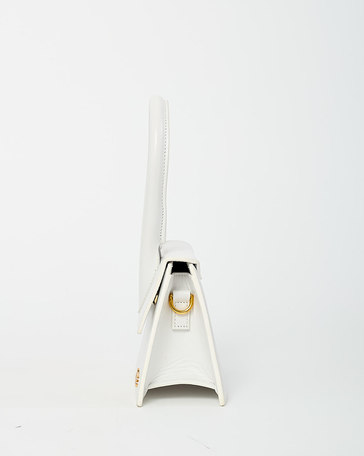 Jacquemus White Leather Le Chiquito Moyen Crossbody Bag with Strap