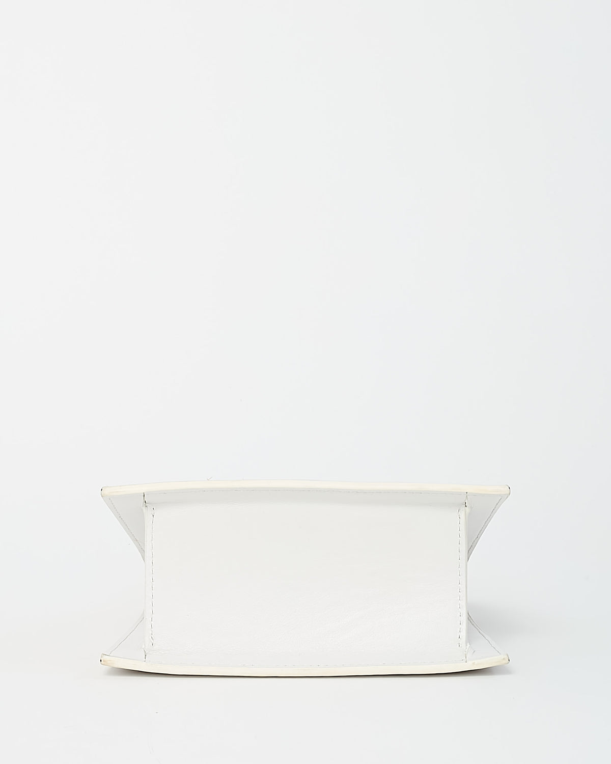 Jacquemus White Leather Le Chiquito Moyen Crossbody Bag with Strap