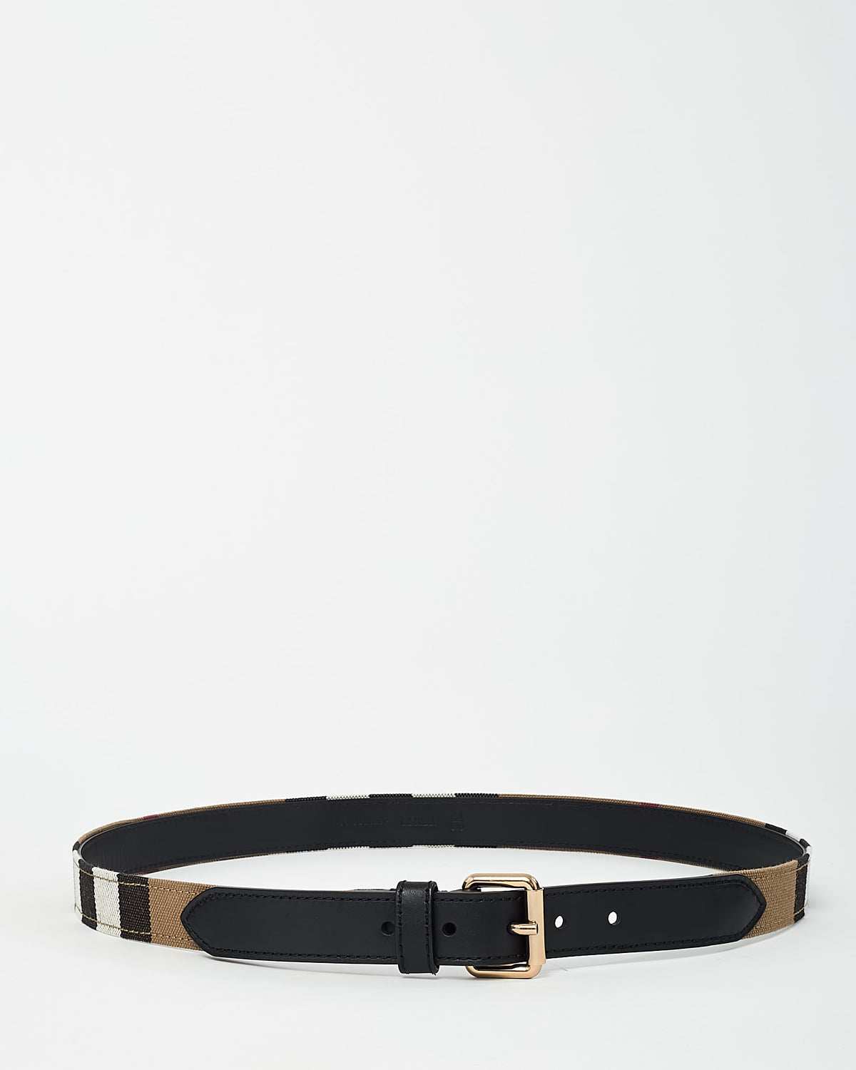 Burberry Beige House Check Canvas Belt -  40/100