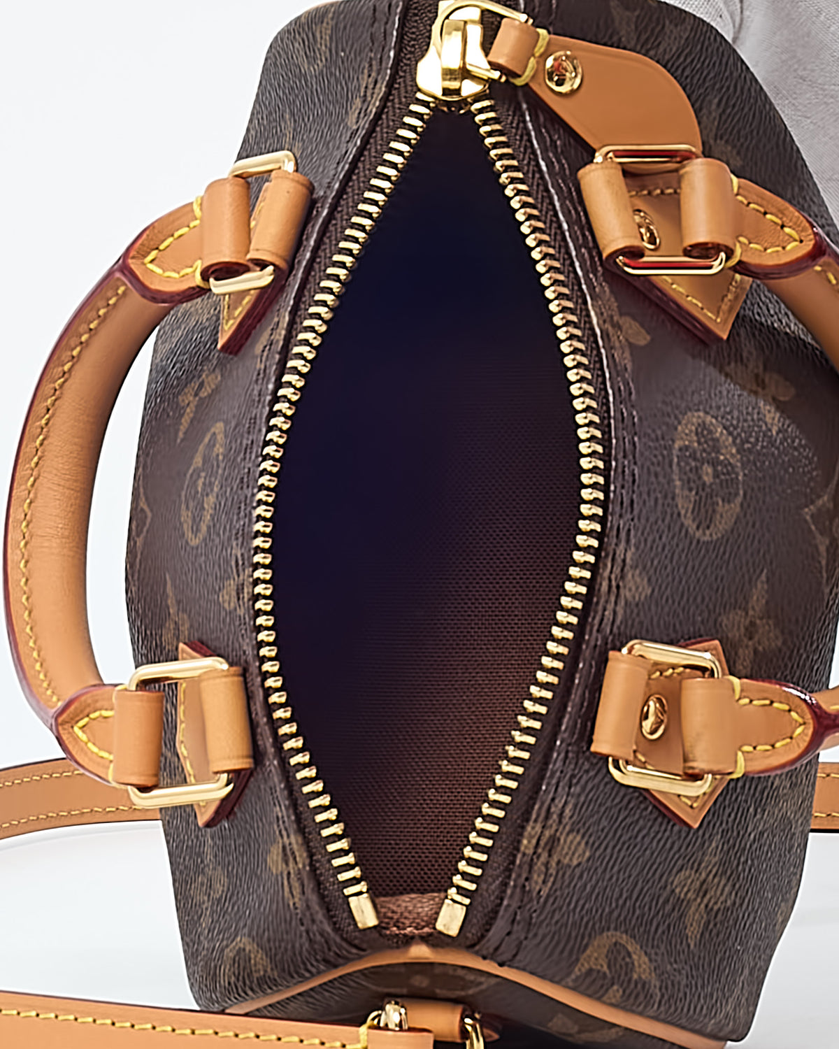 Louis Vuitton Monogram Canvas Speedy Nano Speedy Bandoulière with Initials
