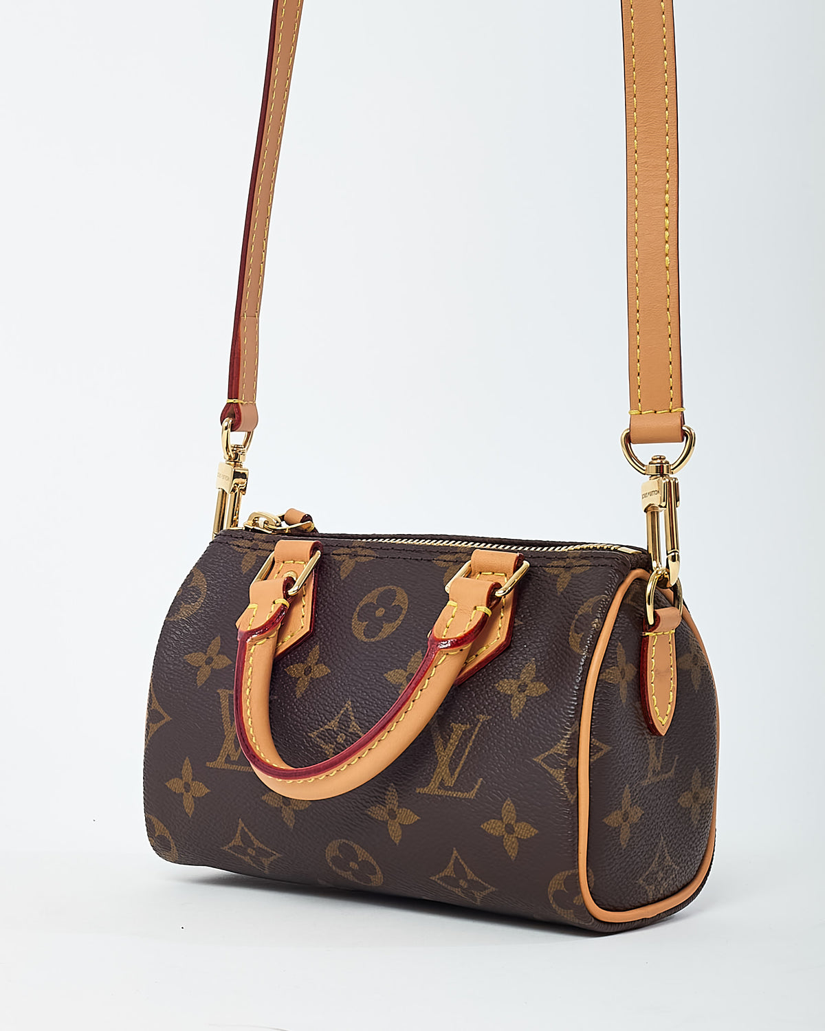 Louis Vuitton Monogram Canvas Speedy Nano Speedy Bandoulière with Initials