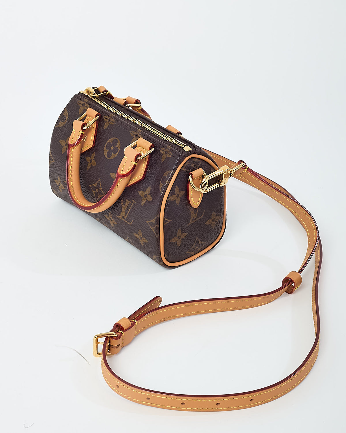Louis Vuitton Monogram Canvas Speedy Nano Speedy Bandoulière with Initials