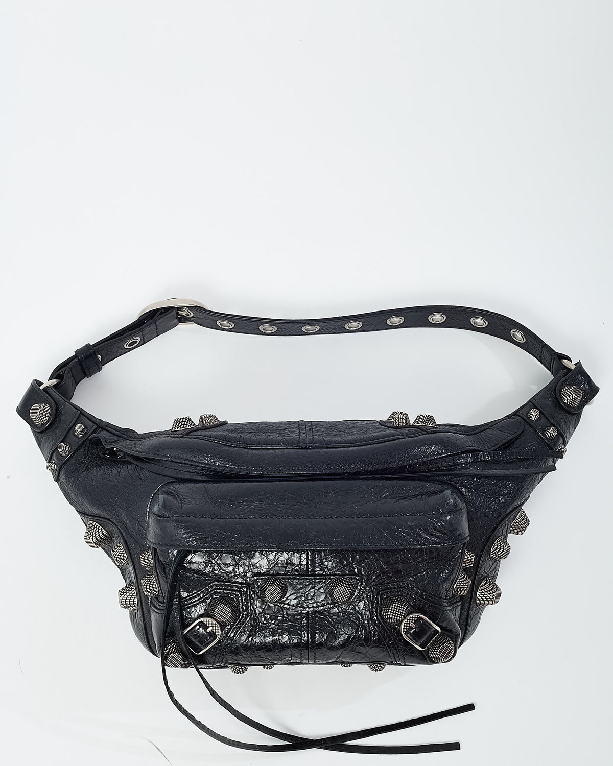 Balenciaga Black Arena Leather Medium Cagole Belt Bag