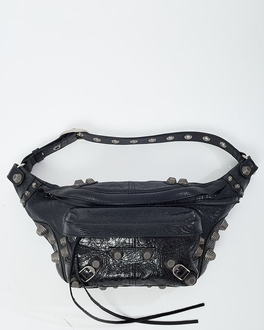 Balenciaga Black Arena Leather Medium Cagole Belt Bag