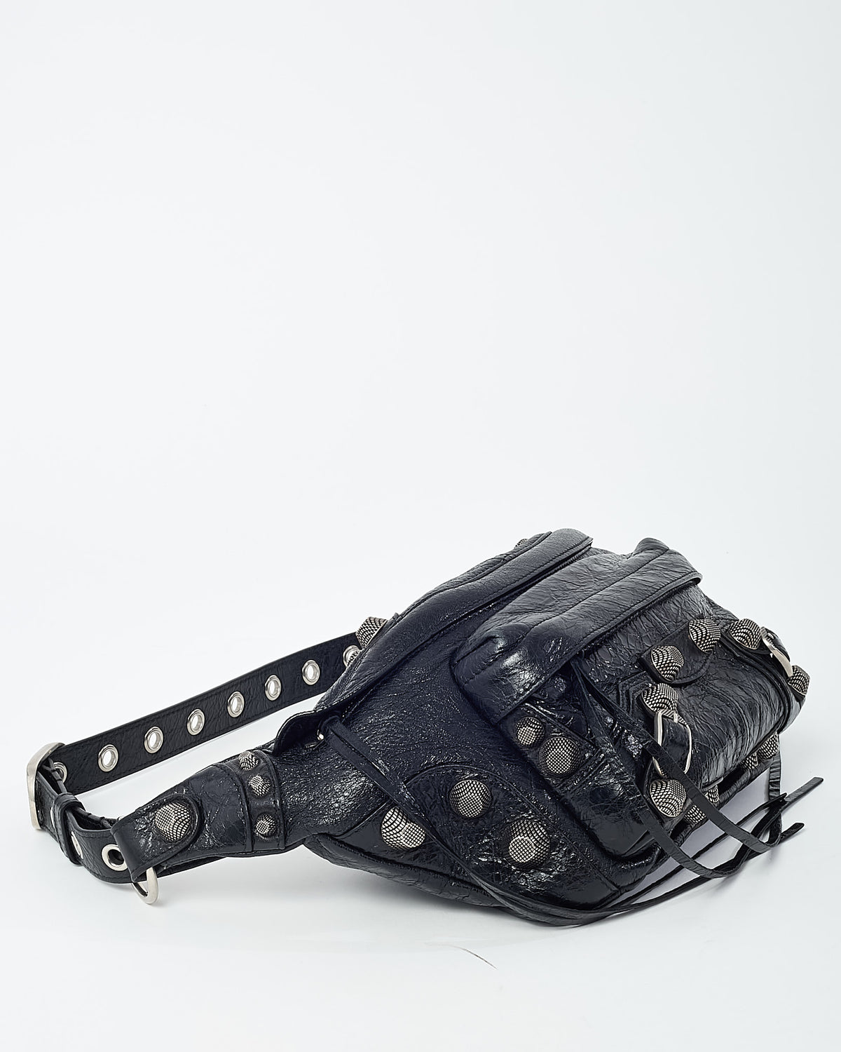 Balenciaga Black Arena Leather Medium Cagole Belt Bag