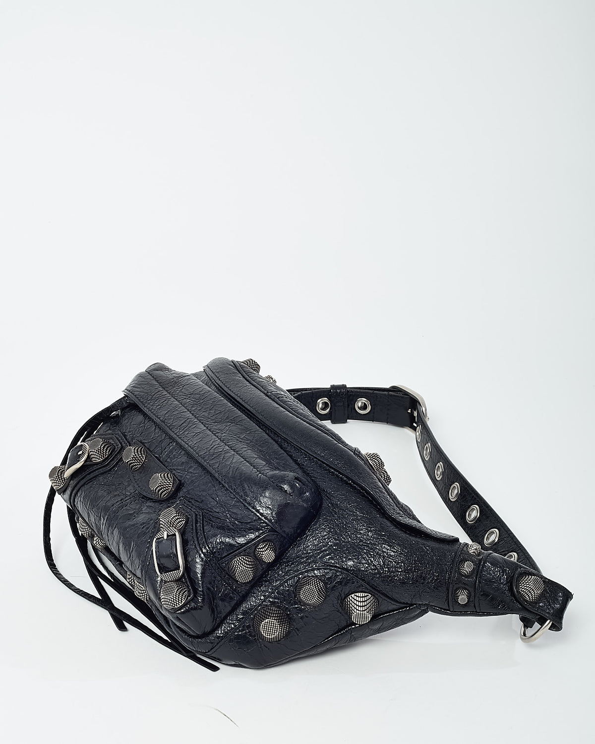 Balenciaga Black Arena Leather Medium Cagole Belt Bag