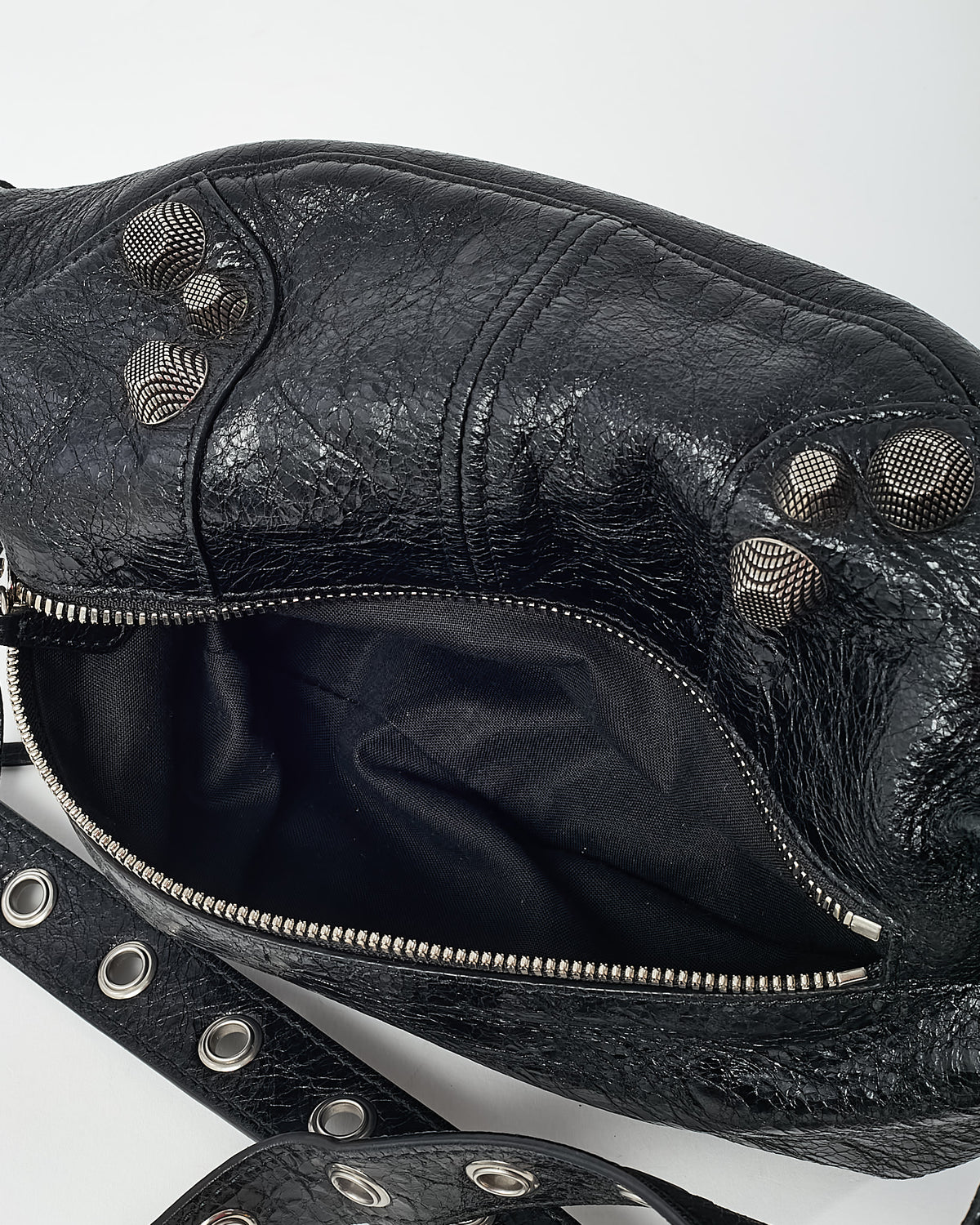 Balenciaga Black Arena Leather Medium Cagole Belt Bag