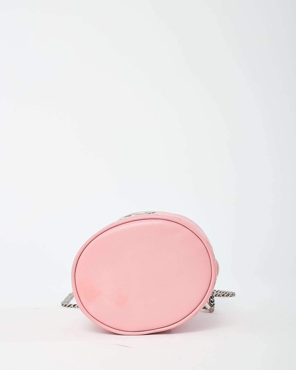 Gucci Pink Matelassé Leather Mini GG Marmont 2.0 Bucket Bag GHW