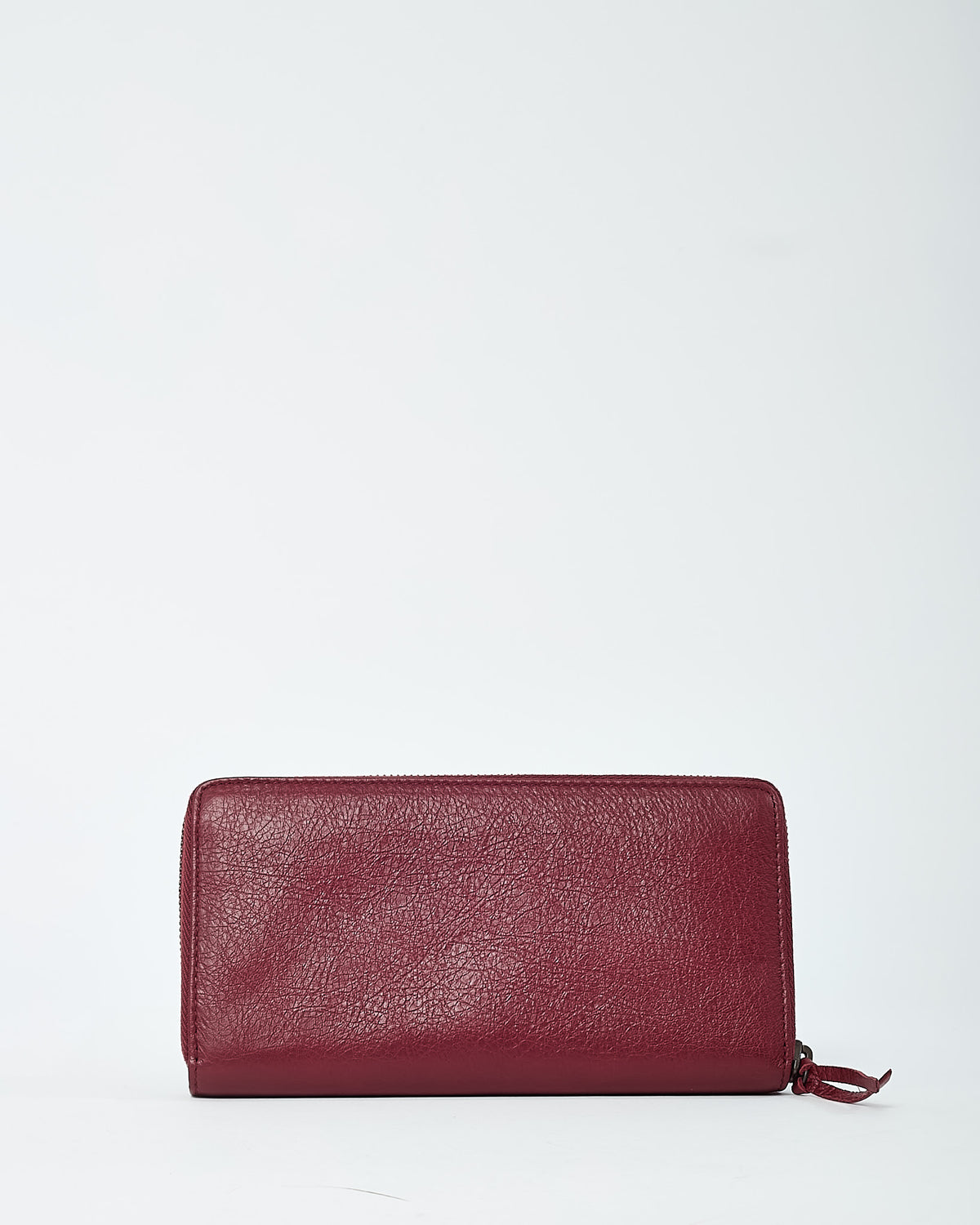 Balenciaga Burgundy (Brick) Arena Leather Classic Continental Zip Around Wallet