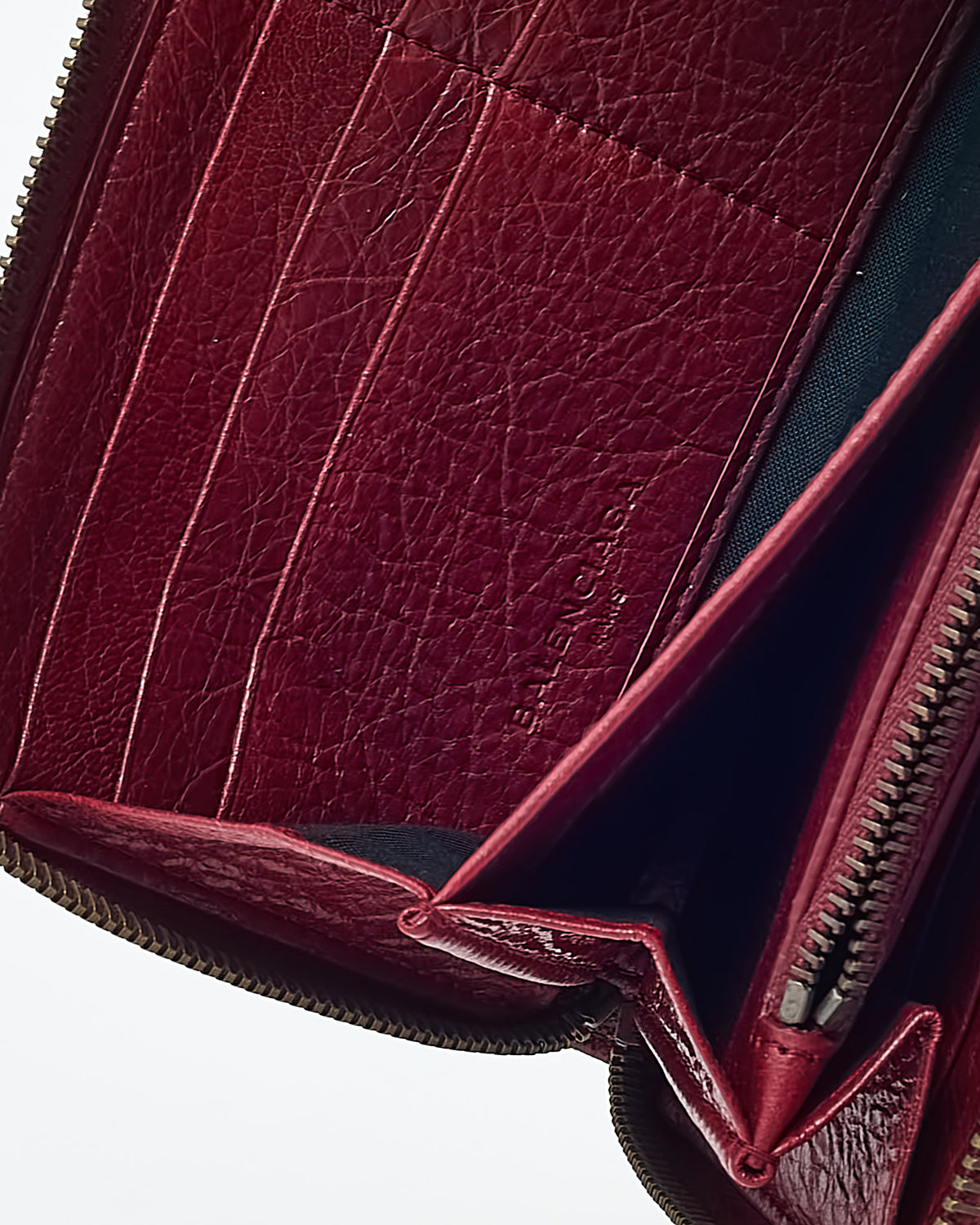 Balenciaga Burgundy (Brick) Arena Leather Classic Continental Zip Around Wallet