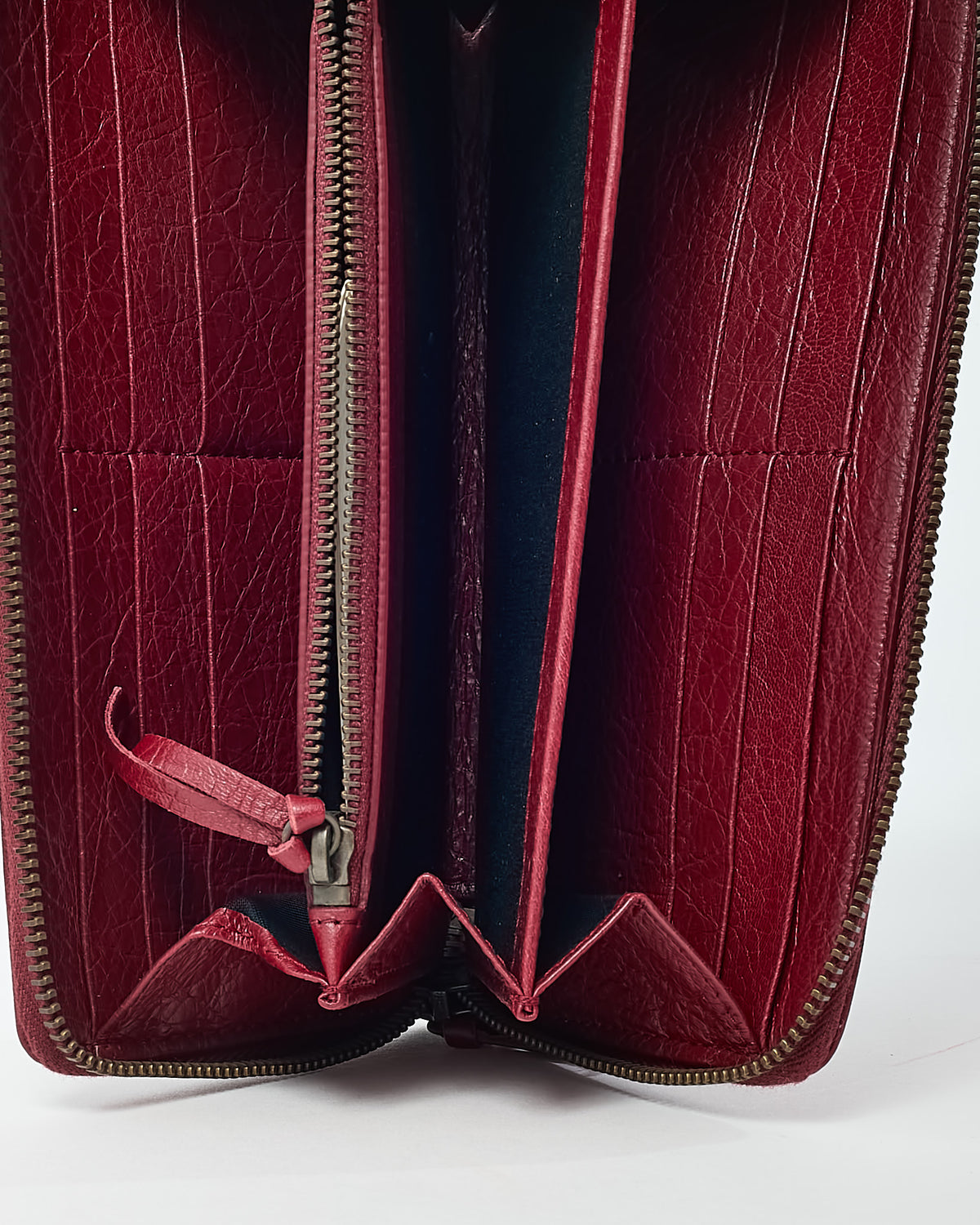 Balenciaga Burgundy (Brick) Arena Leather Classic Continental Zip Around Wallet