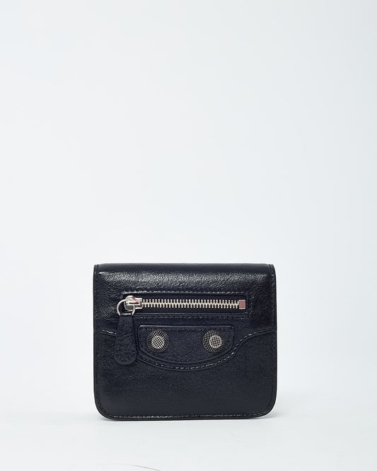 Balenciaga Black Agneau Arena Le Cagole Mini Coin Purse Wallet
