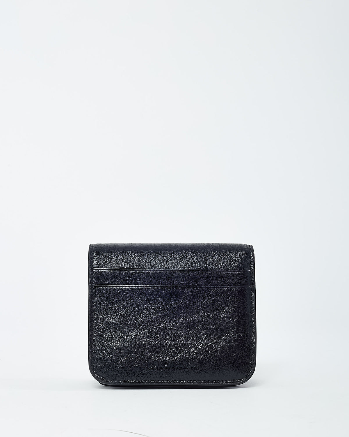 Balenciaga Black Agneau Arena Le Cagole Mini Coin Purse Wallet