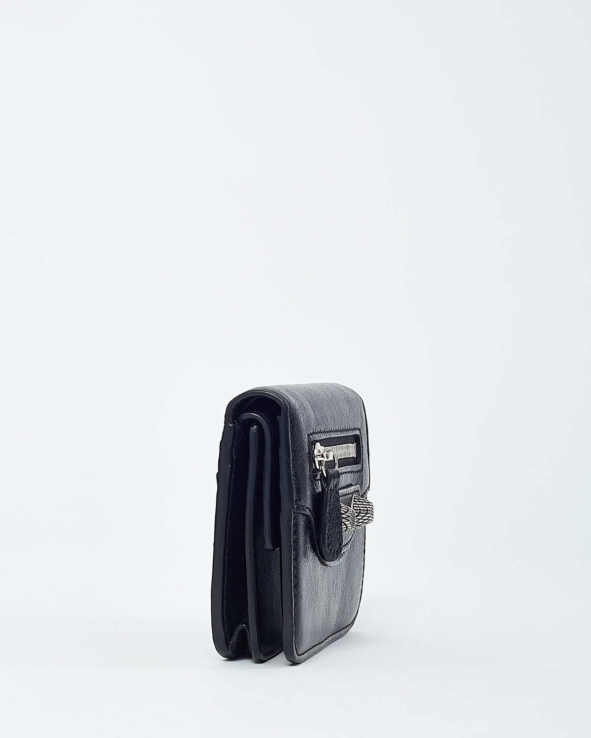 Balenciaga Black Agneau Arena Le Cagole Mini Coin Purse Wallet