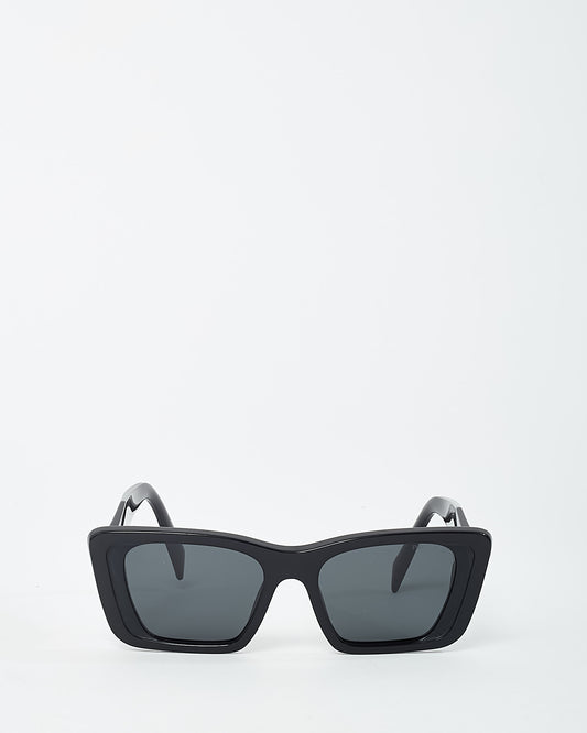 Prada Black Acetate SPR 08Y Symbole Triangle Logo Sunglasses