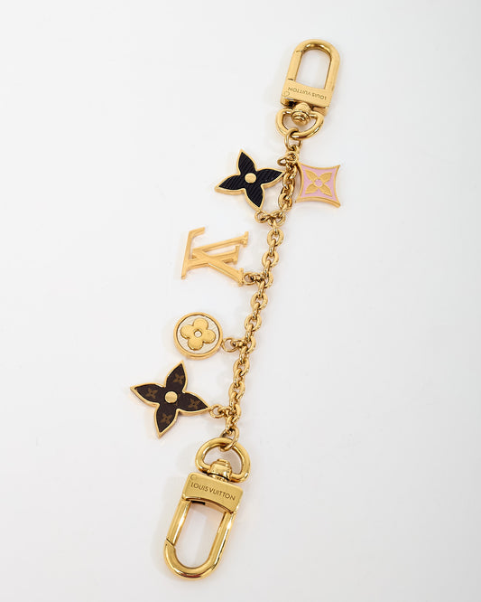 Louis Vuitton Gold and Multi Monogram LV and Flowers Spring Street Chain Bag Charm
