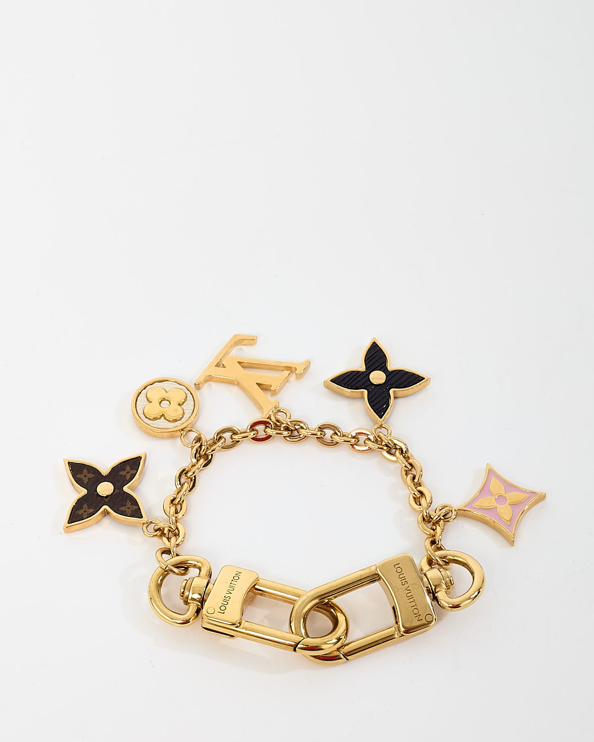 Louis Vuitton Gold and Multi Monogram LV and Flowers Spring Street Chain Bag Charm