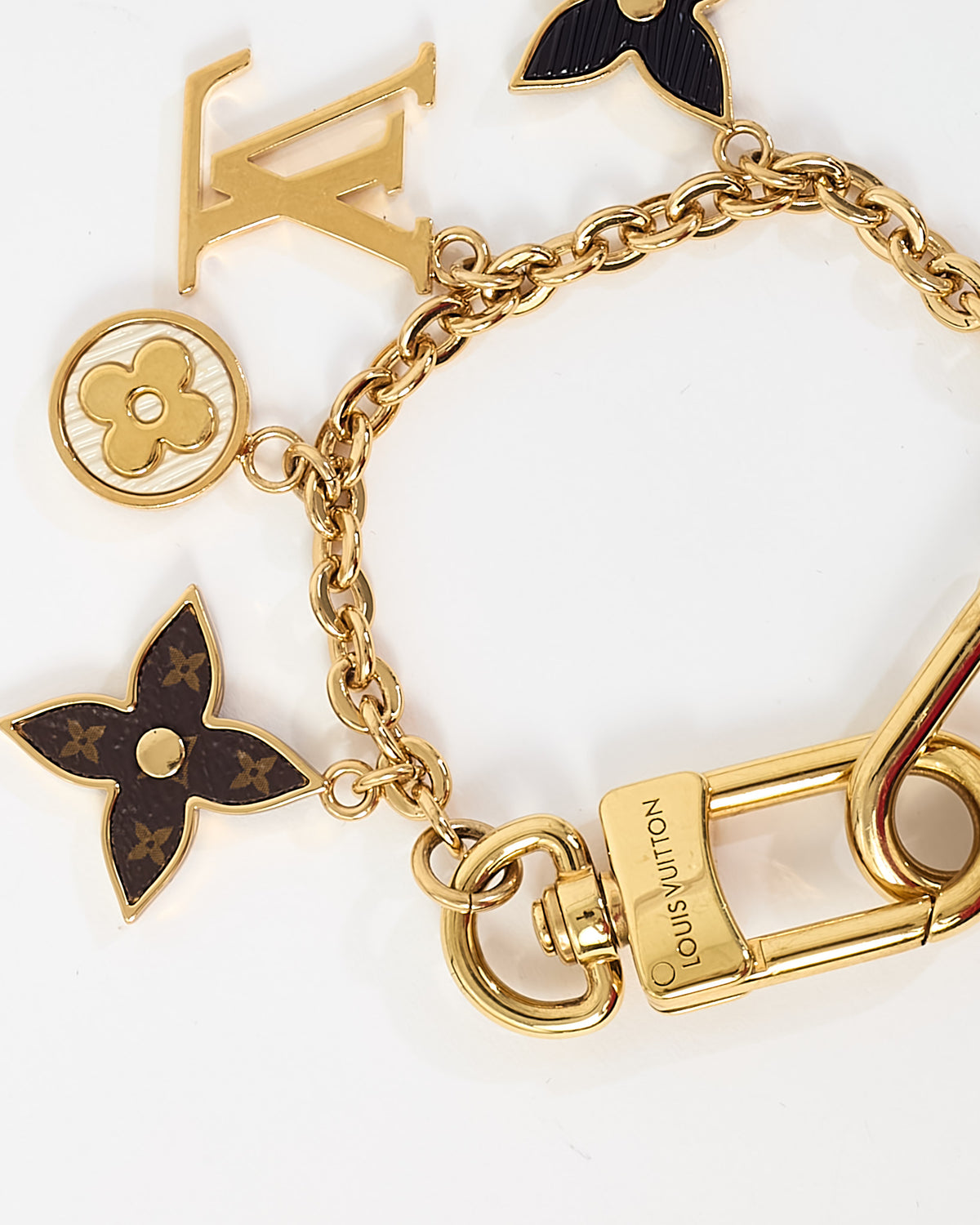 Louis Vuitton Gold and Multi Monogram LV and Flowers Spring Street Chain Bag Charm