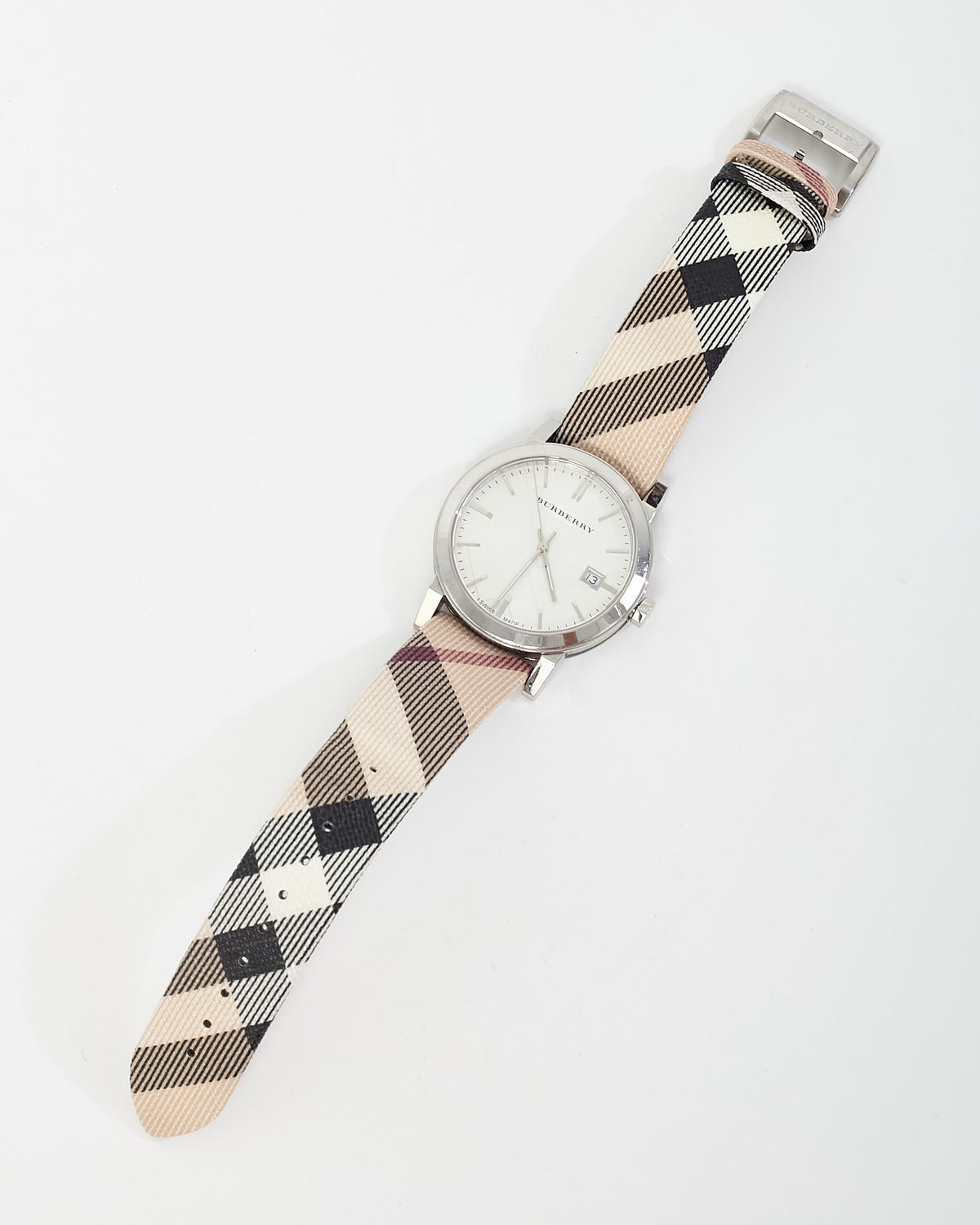 Burberry Stainless Steel and  Nova Check Canvas 38mm BU9022 Watch