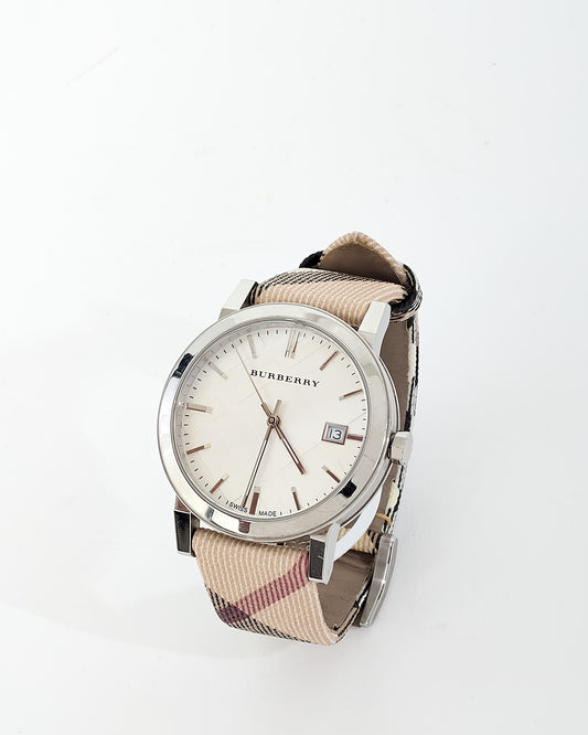 Burberry Stainless Steel and  Nova Check Canvas 38mm BU9022 Watch