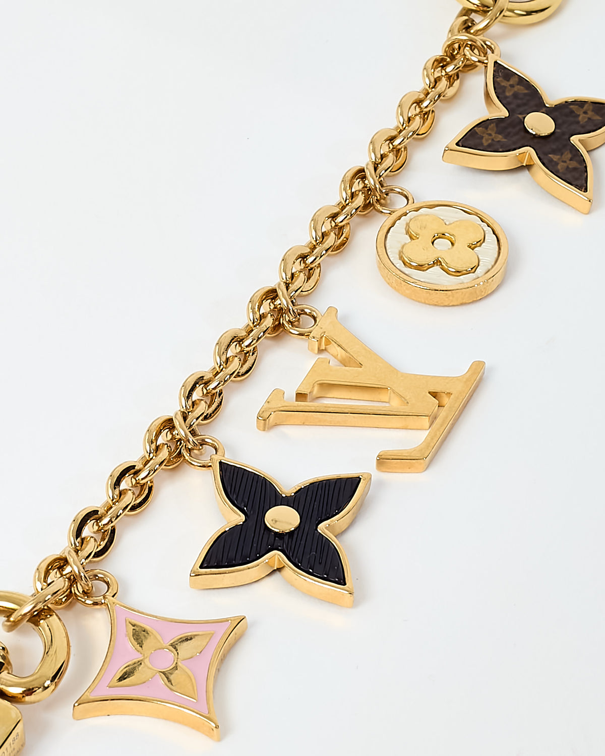Louis Vuitton Gold and Multi Monogram LV and Flowers Spring Street Chain Bag Charm