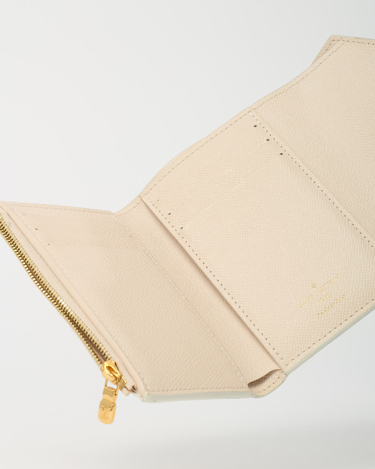 Louis Vuitton Beige and Cream Neutral Monogram By The Pool Coated Canvas Victorine Wallet